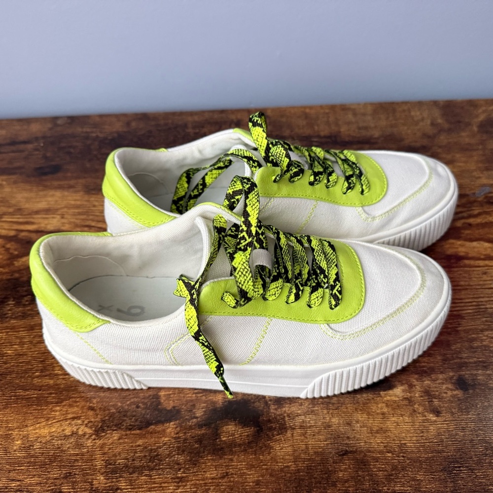 Lime Green and White Sneakers